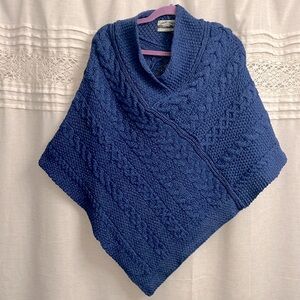 Aran Crafts Ireland Merino Wool poncho